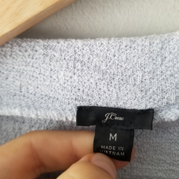 J Crew Faux Wrap Blue Top Textured Crepe Cotton - Picture 7 of 10